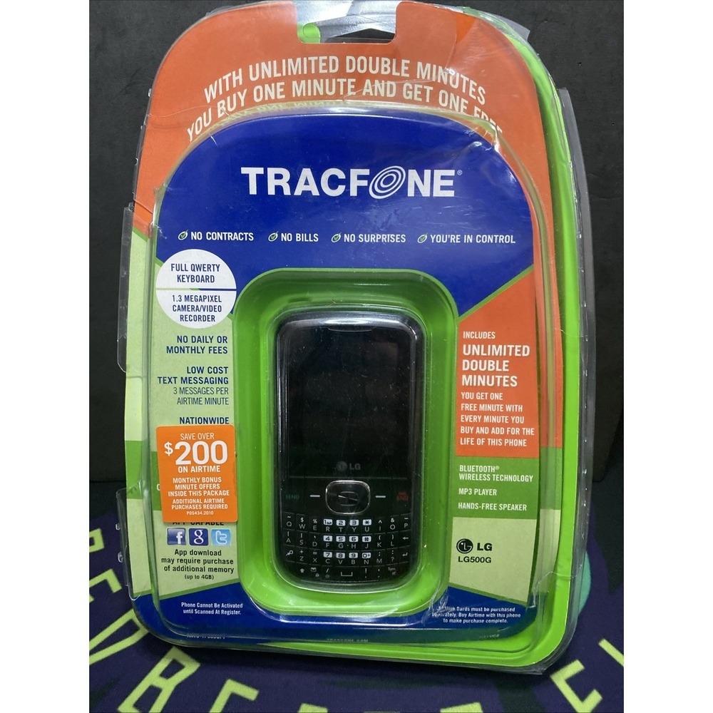 LG 500G Black (TracFone) Pre Paid Cell Phone F1